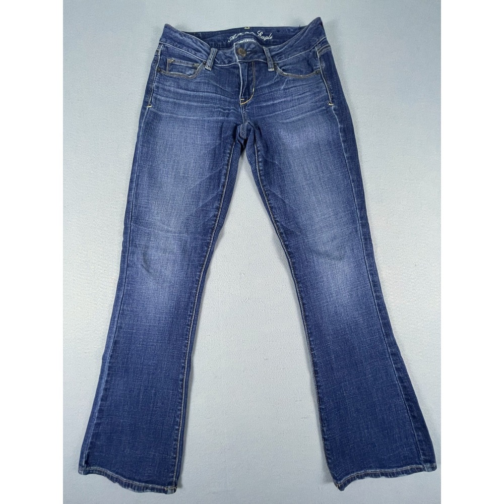American Eagle Jeans Womens 2 Skinny Kick Super Stretch Low Rise Flare Denim - Picture 1 of 10